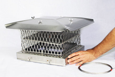 "Ice Breaker" Chimney Cap-Damper - 3/4" Mesh