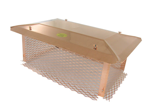 Multi-Flue Chimney Caps - Copper *Reversible* - 3/4" Mesh