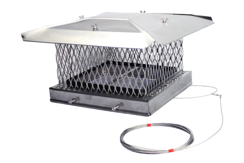 "Ice Breaker" Chimney Cap-Damper - 3/4" Mesh "Ice Breaker" Chimney Cap-Damper - 3/4" Mesh