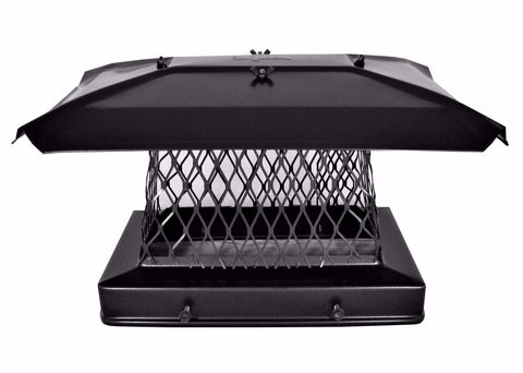 Solid Frame Chimney Cap - Black Powder Coated - Stackable 3/4" Mesh Solid Frame Chimney Cap - Black Powder Coated - Stackable 3/4" Mesh