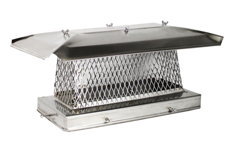 Single Flue Chimney Cap for Oval or Rectangular Flues - 304 Stainless Steel - CA 5/8" Mesh Single Flue Chimney Cap for Oval or Rectangular Flues - 304 Stainless Steel - CA 5/8" Mesh