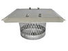 Stackable Round Single Flue Chimney Caps for Masonry Chimneys - 304 Stainless Steel - CA 5/8" Mesh